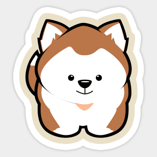 Husky Puppy Brown Sticker